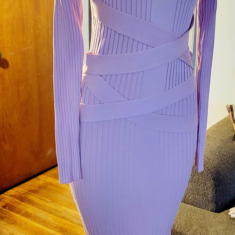 Elegant Lavender Bandage Dress